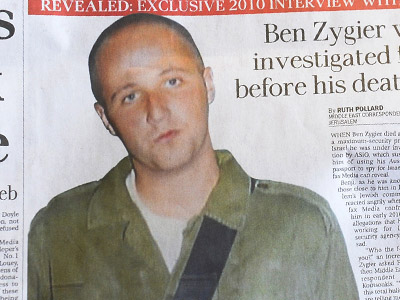 Australian newspapers lead their front pages in Australia on February 14, 2013, with the story of Ben Zygier as Israel confirms it jailed a foreigner in solitary confinement on security grounds who later committed suicide, with Australia admitting it knew one of its citizens had been detained (AFP Photo/William West)