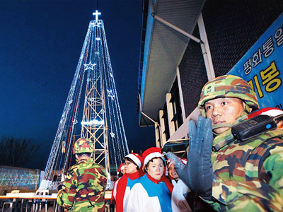 Christmas Trees on North Korean border are ‘psychological warfare’