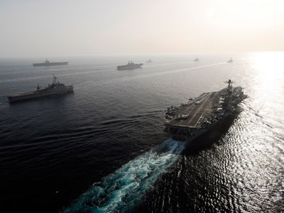 US to flex naval might in Persian Gulf war games