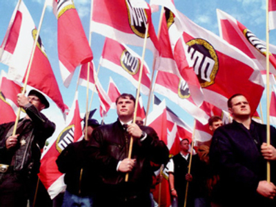 Nazi slogans are OK in Germany, if written in English