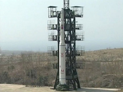 S. Korean military: N. Korean space rocket on launch pad