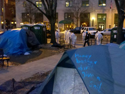 Four arrested as police clear Occupy tent camp in DC