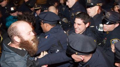 NYPD officers confront Occupy Wall Street protesters who are camping in Union Square in New York March 21, 2012 (Reuters / Andrew Kelly)