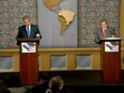 Presidents of USA and Brazil begin joint speech on trade and energy