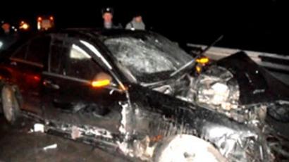 Car remains of the governor's car