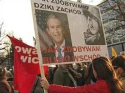 Protesters demonstrate against plans for U.S. missile bases in Poland