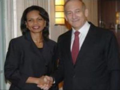 Rice meets Olmert in search for Middle East peace