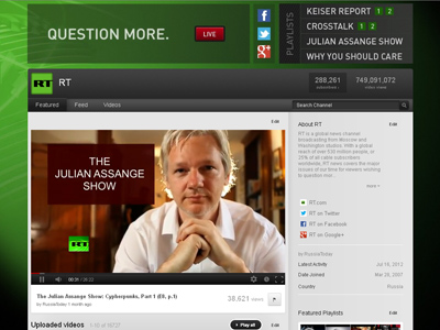 RT is top news producer on YouTube – Pew Study