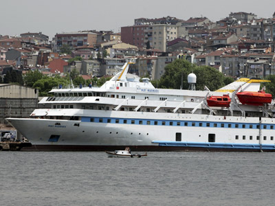 Cruise liner Mavi Marmara is pictured under maintenance in a shipyard in Istanbul (Reuters/Osman Orsal)