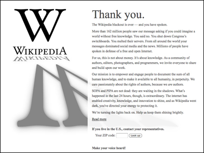 Web blackout ends: SOPA bleeding, but not dead