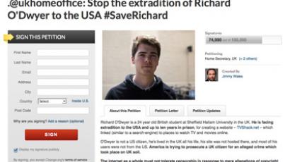 Screenshot from change.org