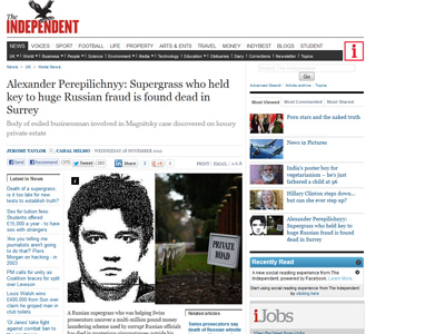 'Key witness' in Magnitsky case suddenly dies in UK - report