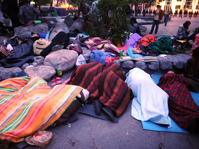 Moscow police evict opposition camp