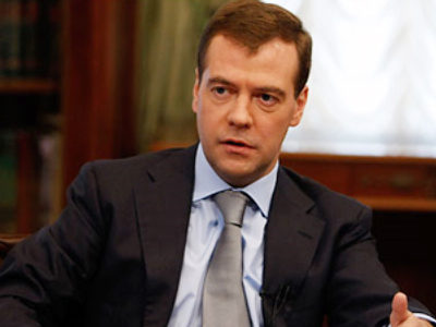 President Dmitry Medvedev talks to the Wall Street Journal