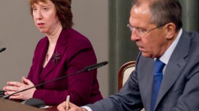EU Foreign Policy Chief Catherine Ashton (L) and Foreign Minister Sergey Lavrov in Moscow (RIA Novosti / Vitaly Belousov)