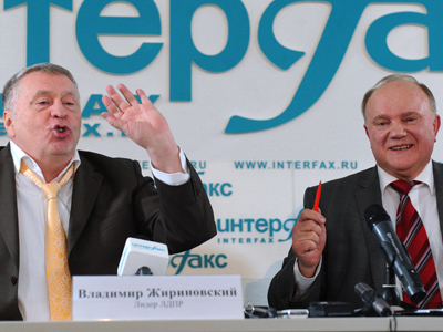 Zyuganov, Zhirinovsky slam media for pro-Putin propaganda