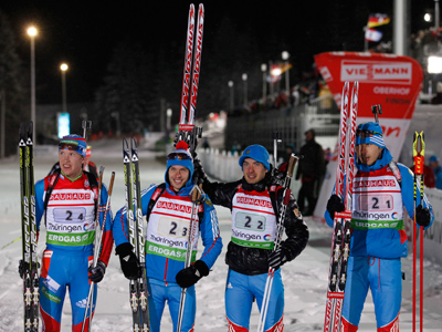 Italy push Russia into second place at biathlon World Cup relay in Oberhof