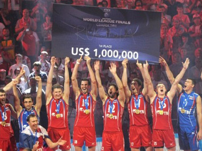 Russian volleyball team claim World League title