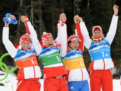Russia repeats as biathlon relay champ