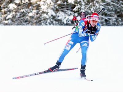Russian biathlete grabs World Cup lead