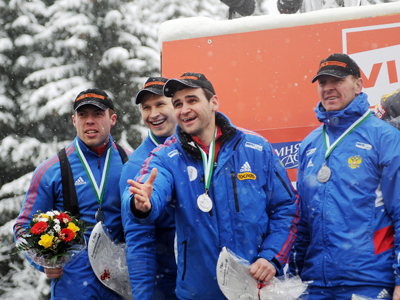 Sleighing them: Russian quartet grab bobsled World Cup