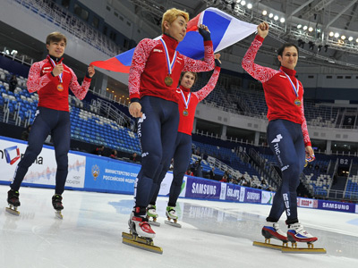 Russian short-trackers have golden rehearsal for Sochi Olympics