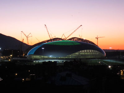 A view of the Bolshoy Ice Dome in the Olympic Park to be used for the Sochi 2014 Winter Olympics, in Sochi.(Reuters / Peter Jebautzke)