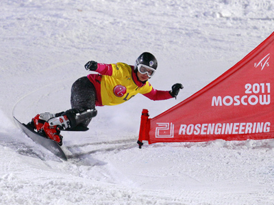 Russian snowboarder wins World Cup title in giant slalom