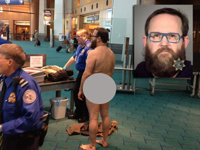 Agitated airport patron strips naked to protest TSA