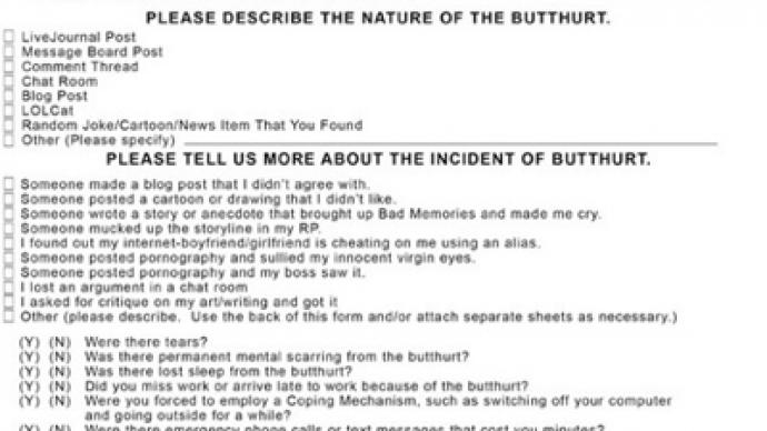 Butthurt Report Form