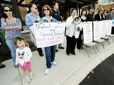 California teachers arrested during education protest