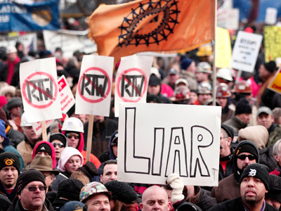 Anti-union law ignites mass protests in Michigan (PHOTOS)