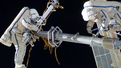 Cosmonaut participate in a session of extravehicular activity (EVA) to continue outfitting the International Space Station (AFP Photo / NASA)