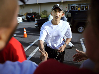 Obama pollutes and spends to get fit