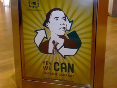 Obama’s picture found on trash bins in Estonia