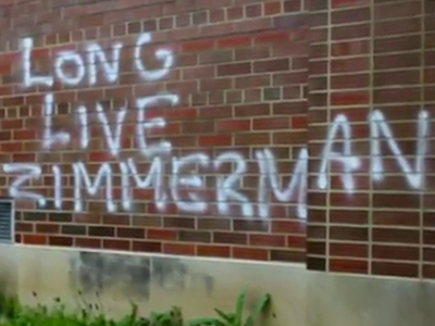 Students of Ohio State University protest "Long Live Zimmerman" message