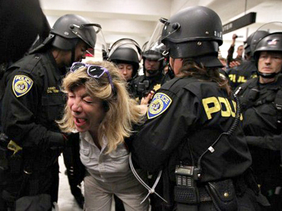 Anonymous-led protest against BART becomes violent