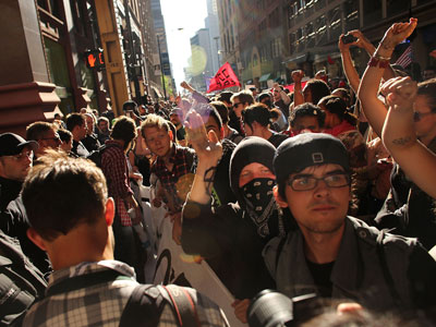 Occupier charged with terroristic felony for protesting in front of bank