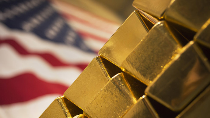 24 karat gold bars are seen at the United States West Point Mint facility in West Point, New York June 5, 2013. (Reuters/Shannon Stapleton)