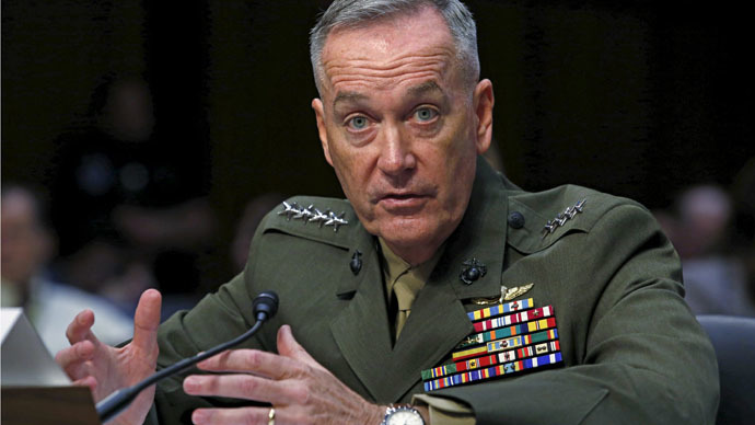 Marine Corps General Joseph Dunford testifies during the Senate Armed Services committee nomination hearing to be chairman of the Joint Chiefs of Staff on ... - russia-threat-us-james-dunford