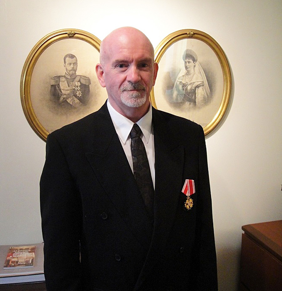 Paul Gilbert wearing the Order of St Stanislaus 3rd Class elevated by Grand Duchess Maria Vladimirovna 