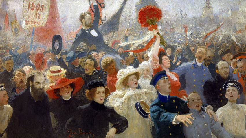 “Demonstração de 17 de outubro de 1905”, Iliá Répin, 1907.