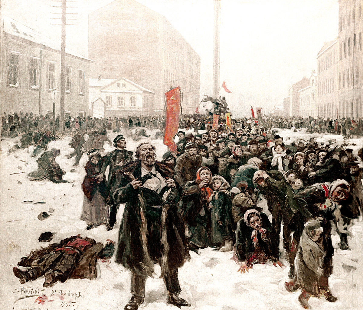 “9 de janeiro de 1905”. Vladímir Makovski.